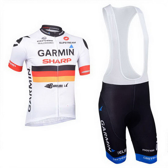 2013 Maillot Garmin Tirantes Mangas Cortas Blanco